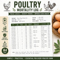 Chicken Mortality Log Printable Farm Record Sheet A4