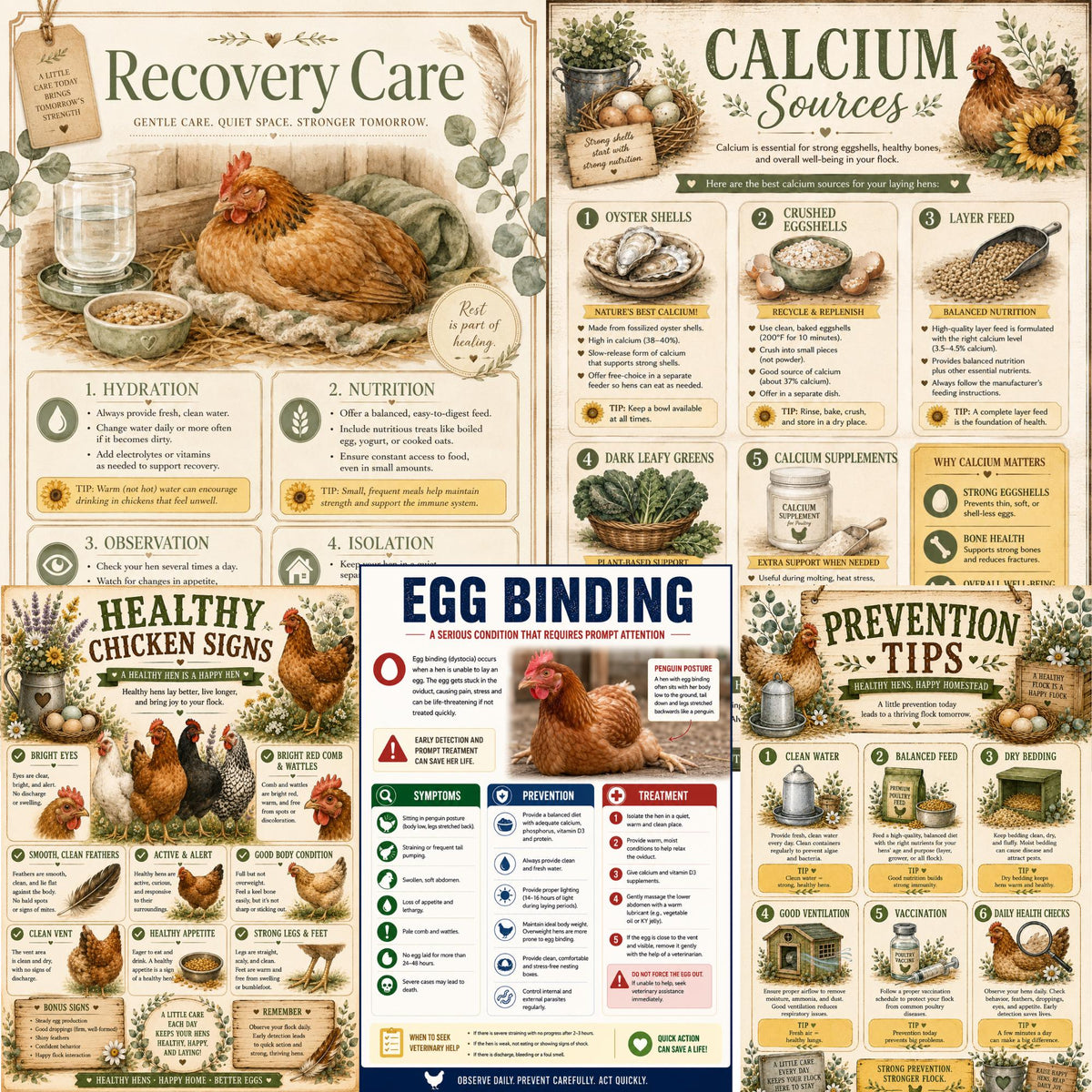Egg Binding Emergency Guide | Chicken Symptoms, Recovery Care, Poultry First Aid (PDF Download)