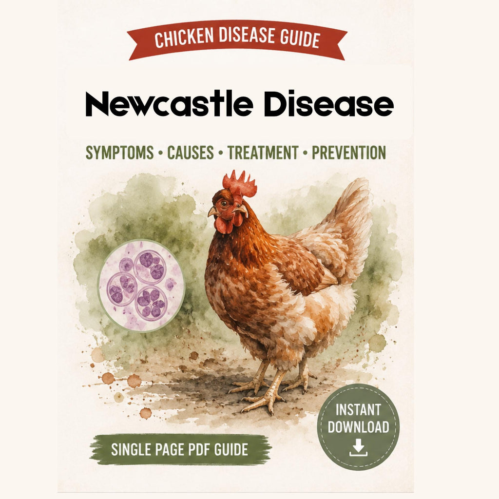 Newcastle Disease Guide Printable PDF | Chicken Symptoms, Causes & Prevention Chart