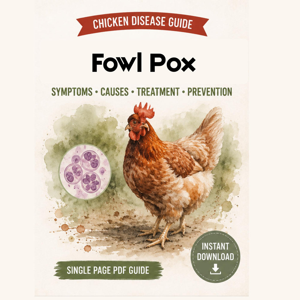 Fowl Pox Guide for Chickens Printable PDF | Symptoms, Treatment & Prevention Chart