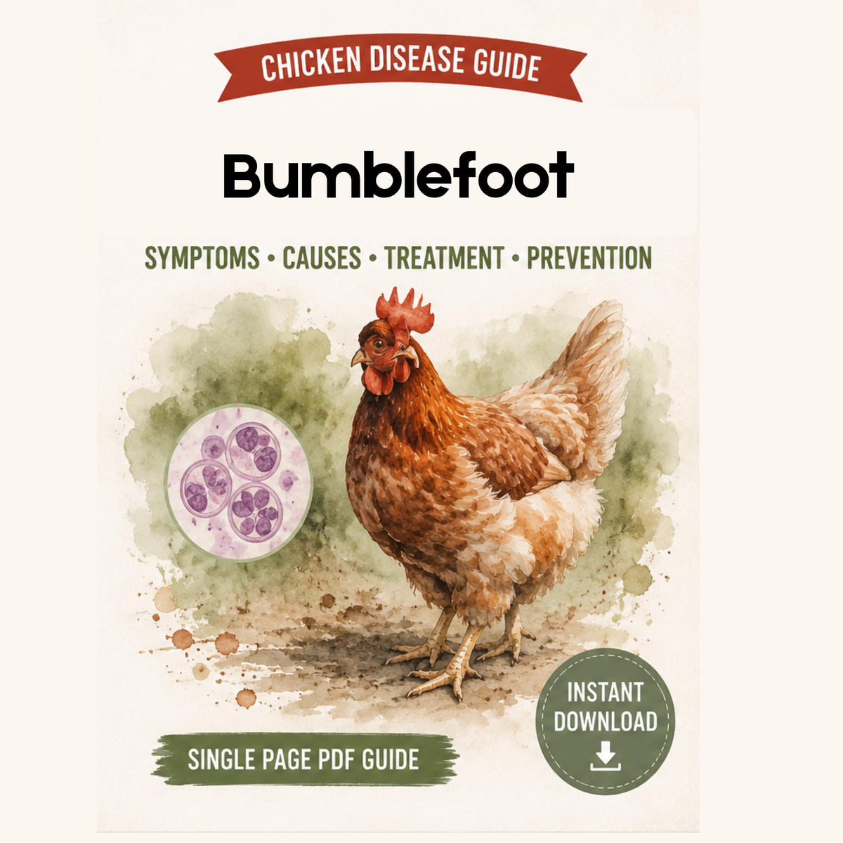 Bumblefoot Treatment Guide Printable PDF | Chicken Foot Infection Symptoms & Care Chart