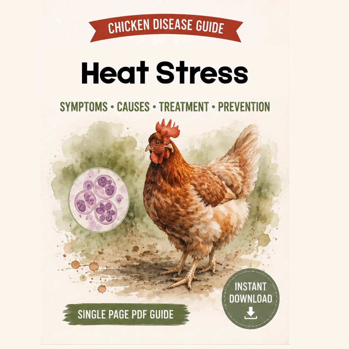 Heat Stress Guide for Chickens Printable PDF | Symptoms, Emergency Care & Prevention Chart