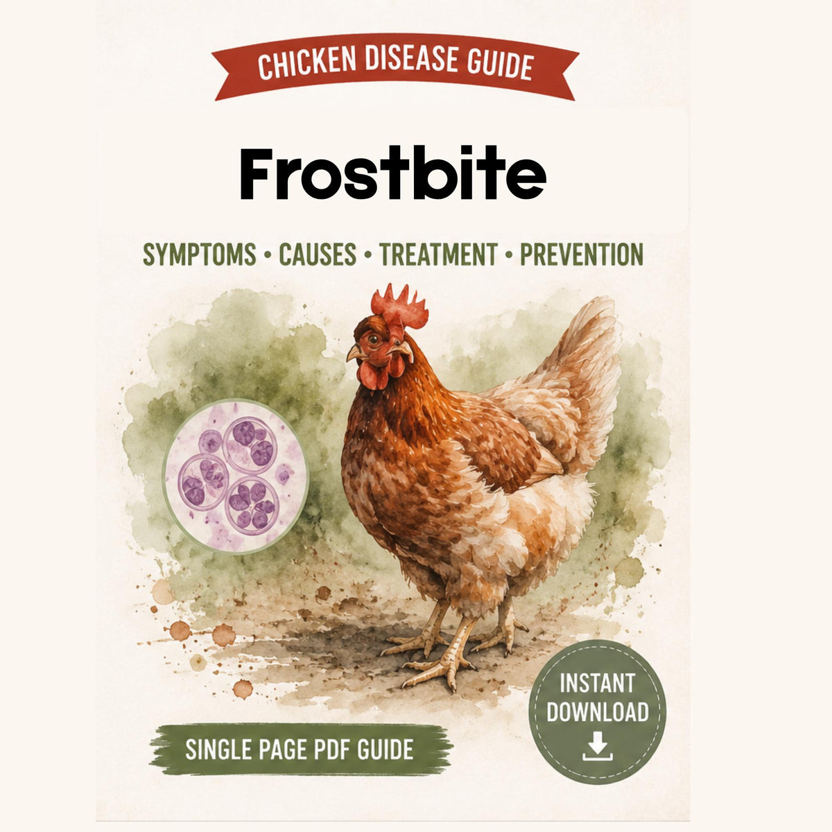 Chicken Frostbite Guide Printable PDF | Symptoms, Treatment & Winter Care Chart