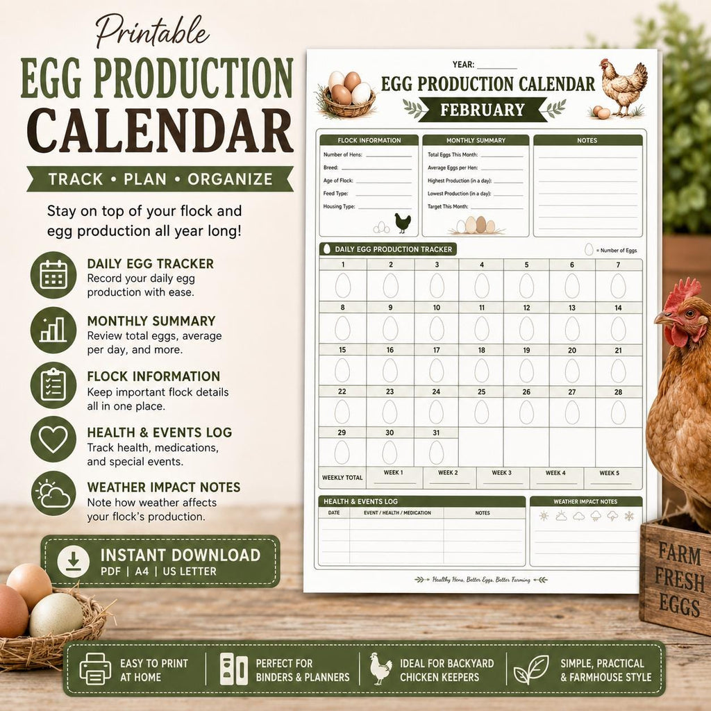 Egg Production Bundle Printable PDF | Chicken Egg Record Book