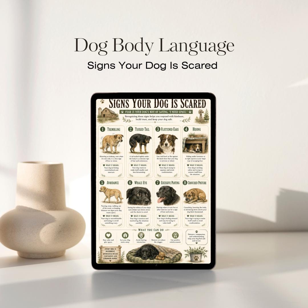 Dog Body Language Chart | Fear & Anxiety Signs Poster (PDF)