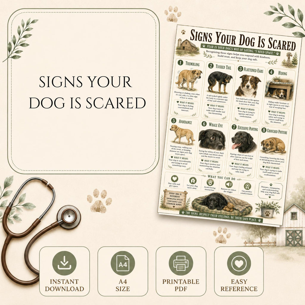 Dog Body Language Chart | Fear & Anxiety Signs Poster (PDF)