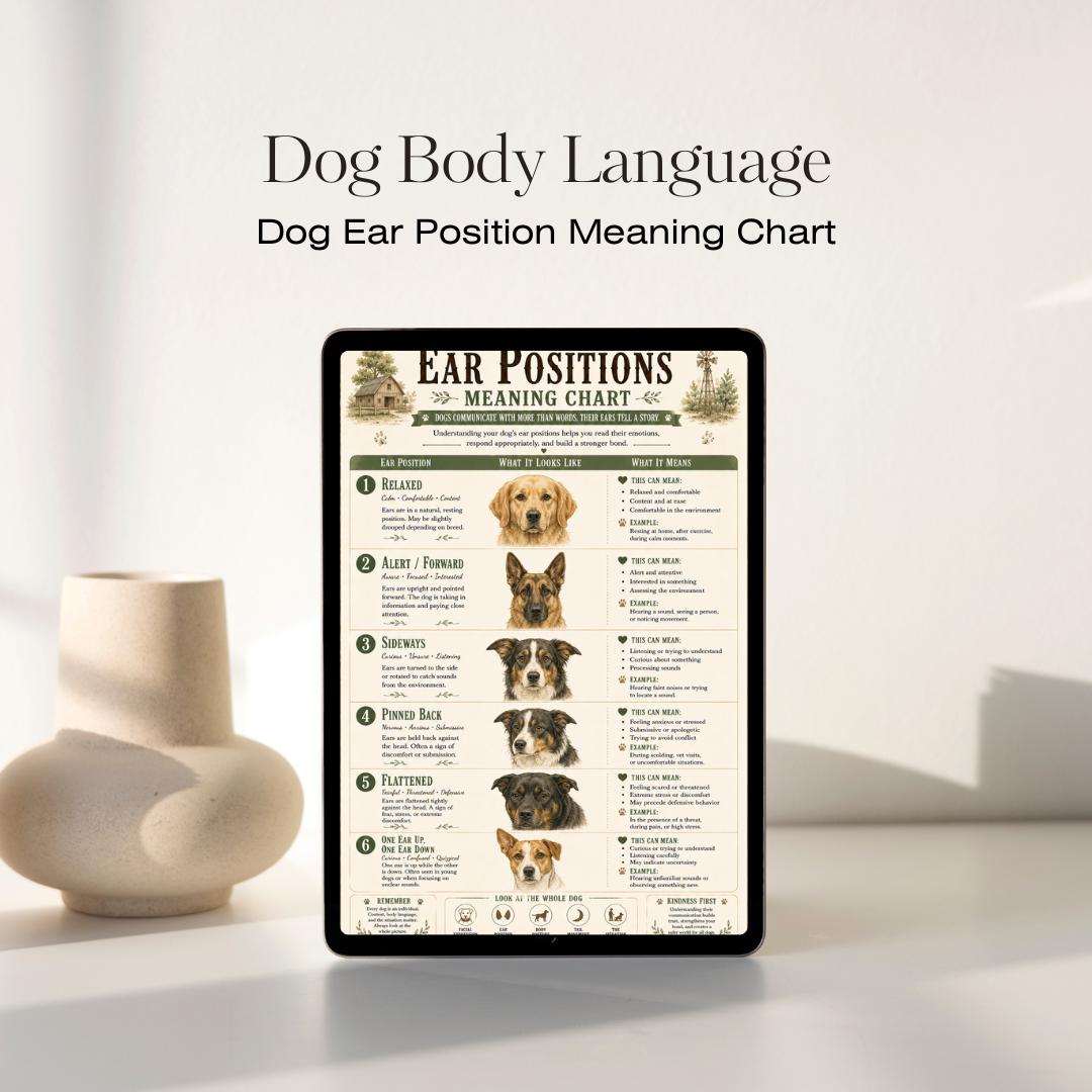 Dog Ear Position Meaning Chart | Canine Body Language Guide (PDF)
