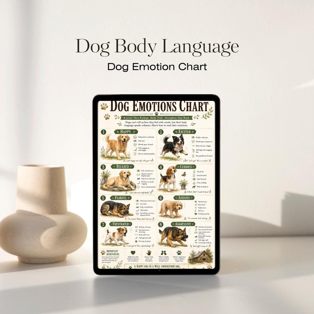 Dog Emotion Chart | Canine Body Language Guide (A4 Printable)