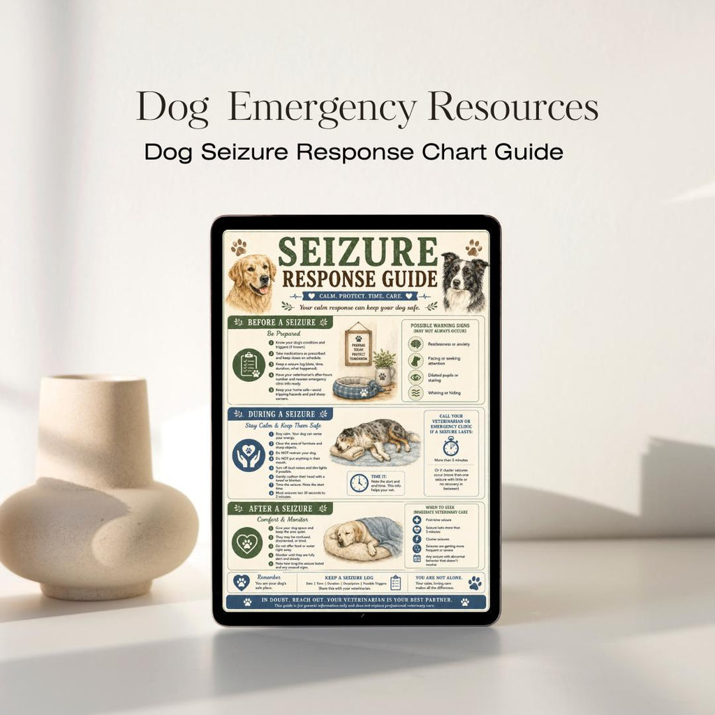 Dog Seizure Response Guide | Pet Emergency Chart (A4 PDF)