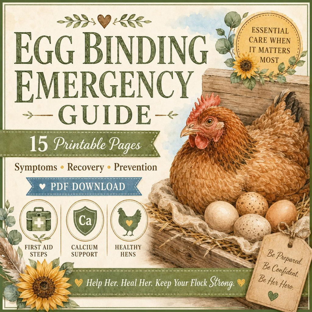 Egg Binding Emergency Guide | Chicken Symptoms, Recovery Care, Poultry First Aid (PDF Download)