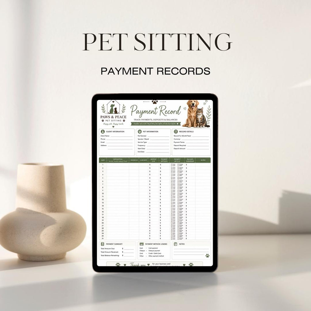 Pet Sitting Business Forms Bundle | Contract, Invoice, Log (PDF)