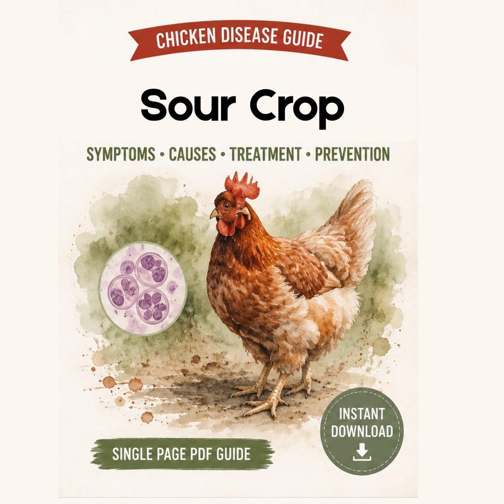 Sour Crop Guide for Chickens Printable PDF | Symptoms, Treatment & Prevention Chart