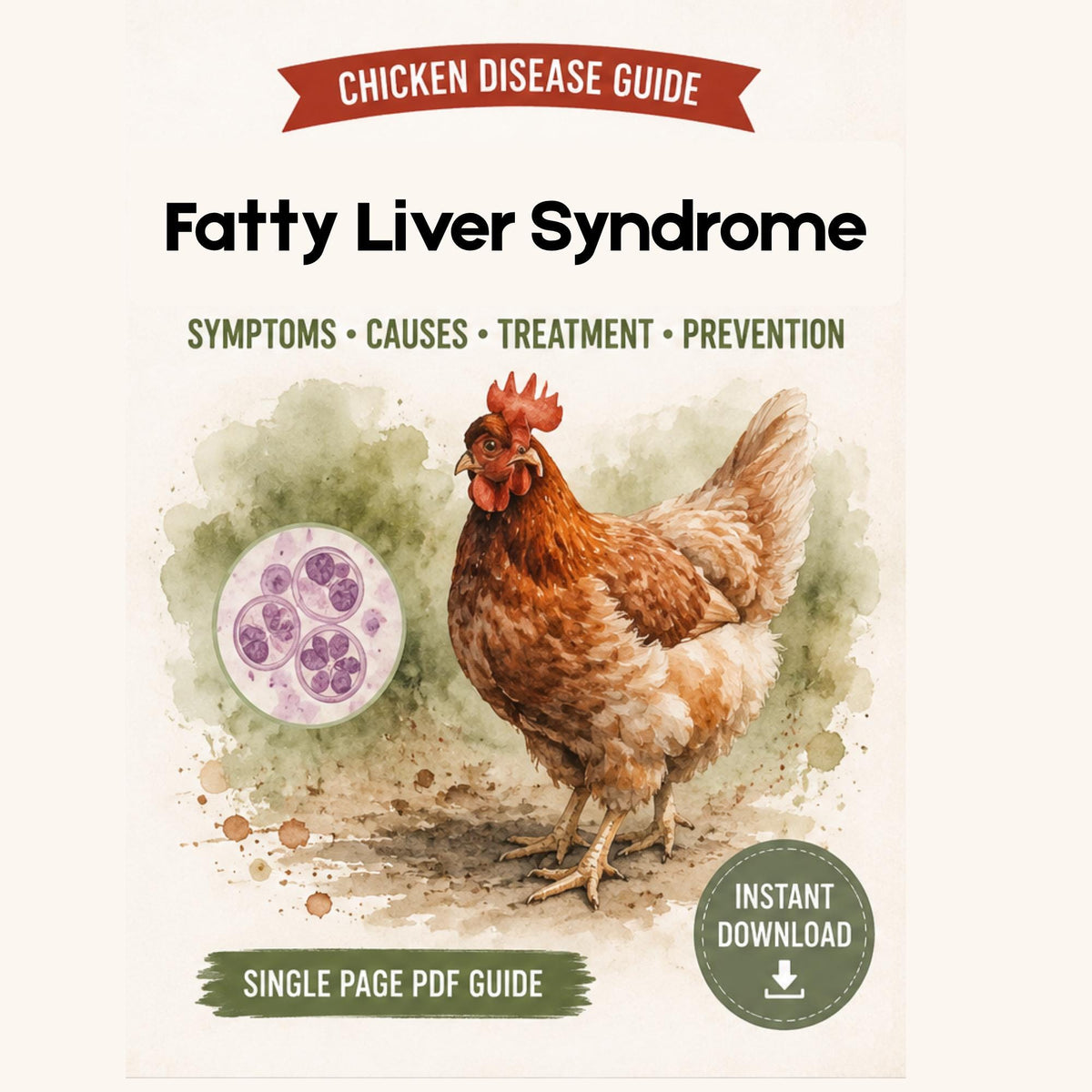 Fatty Liver Syndrome Guide for Chickens Printable PDF | Symptoms, Causes, Treatment & Prevention Chart