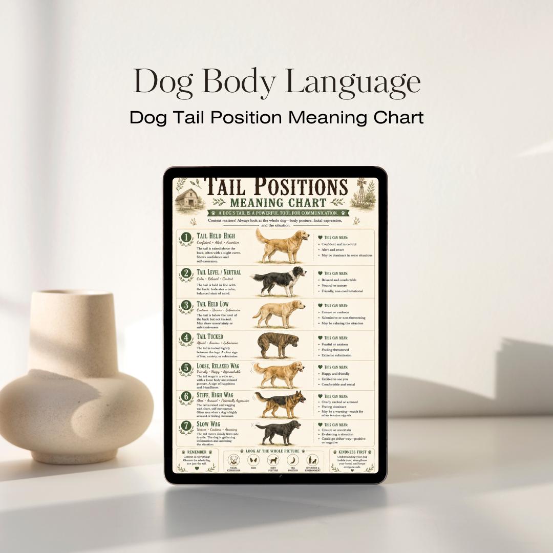 Dog Tail Position Meaning Chart | Canine Body Language Guide (A4 PDF)