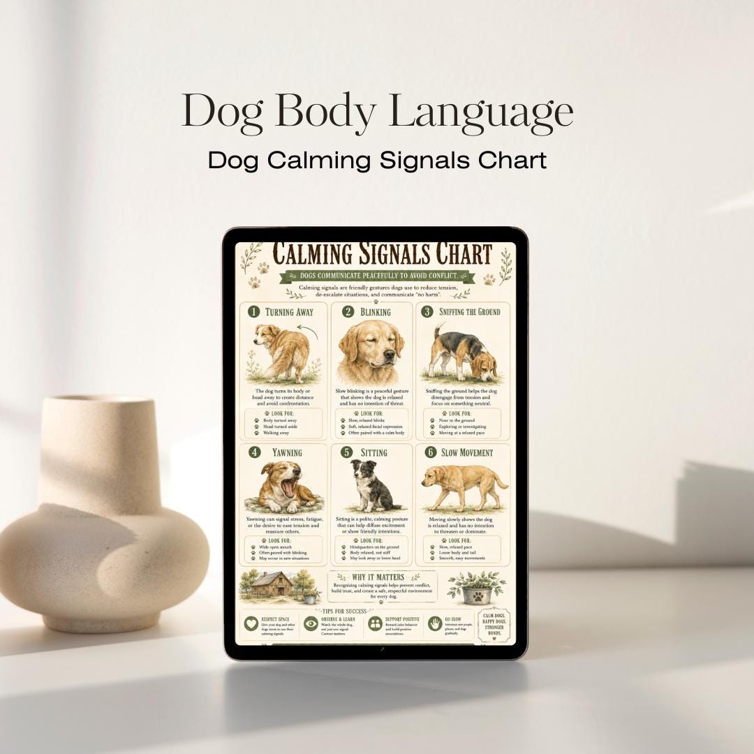 Dog Calming Signals Chart | Canine Body Language Poster (A4 PDF)