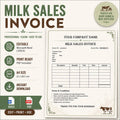 Milk Sales Invoice Template, Dairy Farm Business Form (Word, PDF)