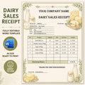 Dairy Sales Receipt Template | Editable Word Farm Receipt (A4 Instant Download)
