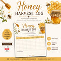 Honey Harvest Log Printable PDF | Beekeeping Record Keeper (A4)