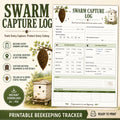 Swarm Capture Log Printable | Beekeeping Record Keeper (A4 PDF)