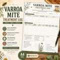 Varroa Mite Log Printable PDF | Hive Health Tracker for Beekeepers