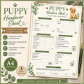 Puppy Handover Sheet, Dog Adoption Form, New Owner Checklist (PDF Download)