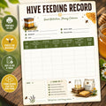 Hive Feeding Record Log | Beekeeping Apiary Tracker (A4 Printable PDF)
