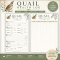 Quail Health Log, 2-Page Planner Insert, Printable PDF, A4 Size