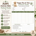 Puppy Flea Tick Treatment Tracker, Pet Health Log (Printable)