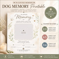 Dog Memorial Gift Printable,  Pet Remembrance Printable. Print, Fill And Frame (Digital Download)