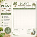 Plant Inventory Record Printable, Garden Plant Tracker, Gardening Planner (PDF)