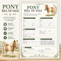 Pony Bill of Sale Contract, Farmhouse Equestrian Style (Digital Form)