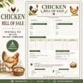 Chicken Bill of Sale, Poultry Contract Printable (A4 PDF)