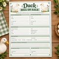 Duck Bill of Sales, Poultry Transfer Agreement (PDF)