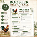 Rooster Bill of Sales, Poultry Contract (A4 PDF)