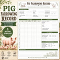 Pig Farrowing Record, A4 Printable PDF Swine Breeding Log