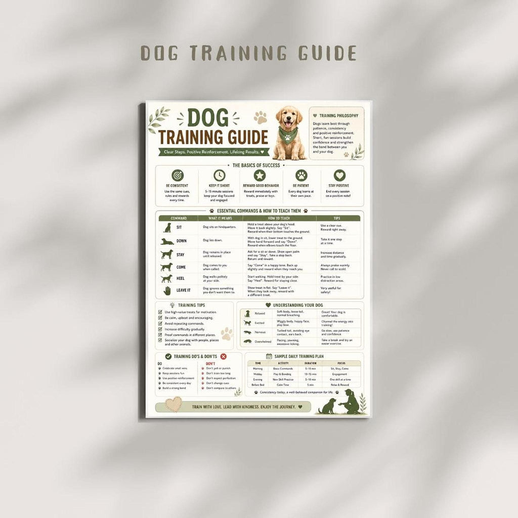 Dog Training Log, A4 Printable PDF Planner with 3 Pages