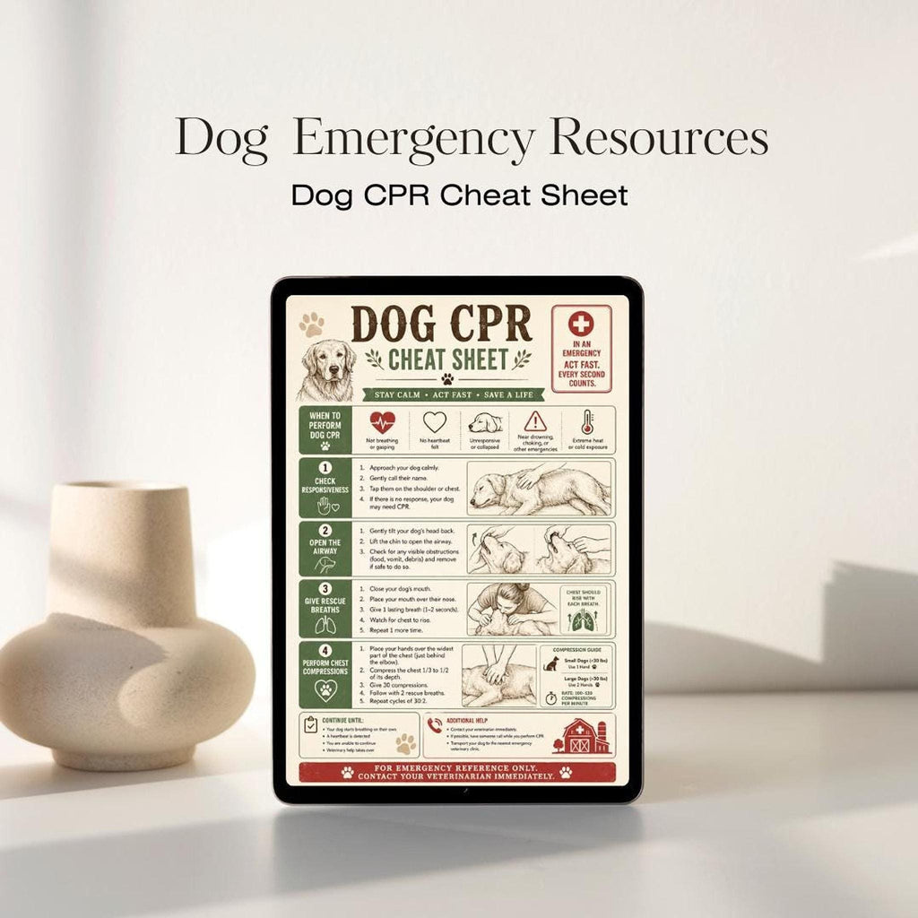 Dog CPR Guide, Printable PDF Cheat Sheet in A4 Format