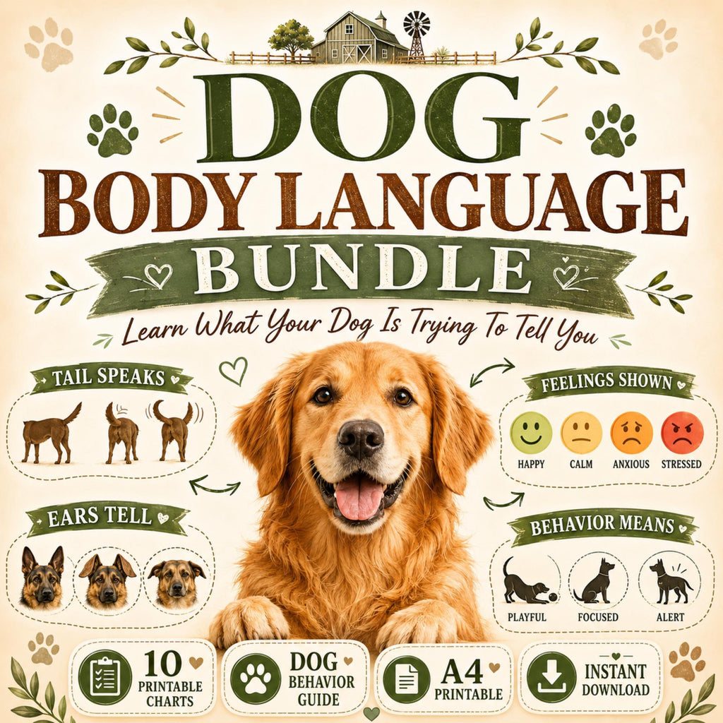 Dog Body Language Charts, 10 Printable PDFs and Behavior Guide