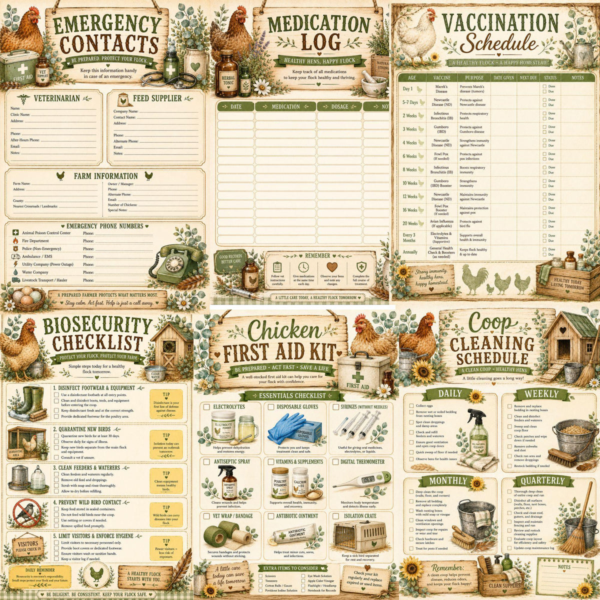 Chicken Disease Guide, 30-Page Printable PDF for Poultry Health