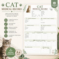 Cat Medical Record Printable, A4 Veterinary Health Tracker PDF
