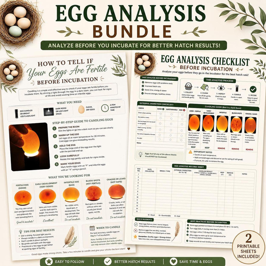 Egg Incubation Bundle, Printable PDF Hatchery Tracker and Guide