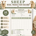 Wool Record, A4 Sheep Printable PDF With Yield Tracker