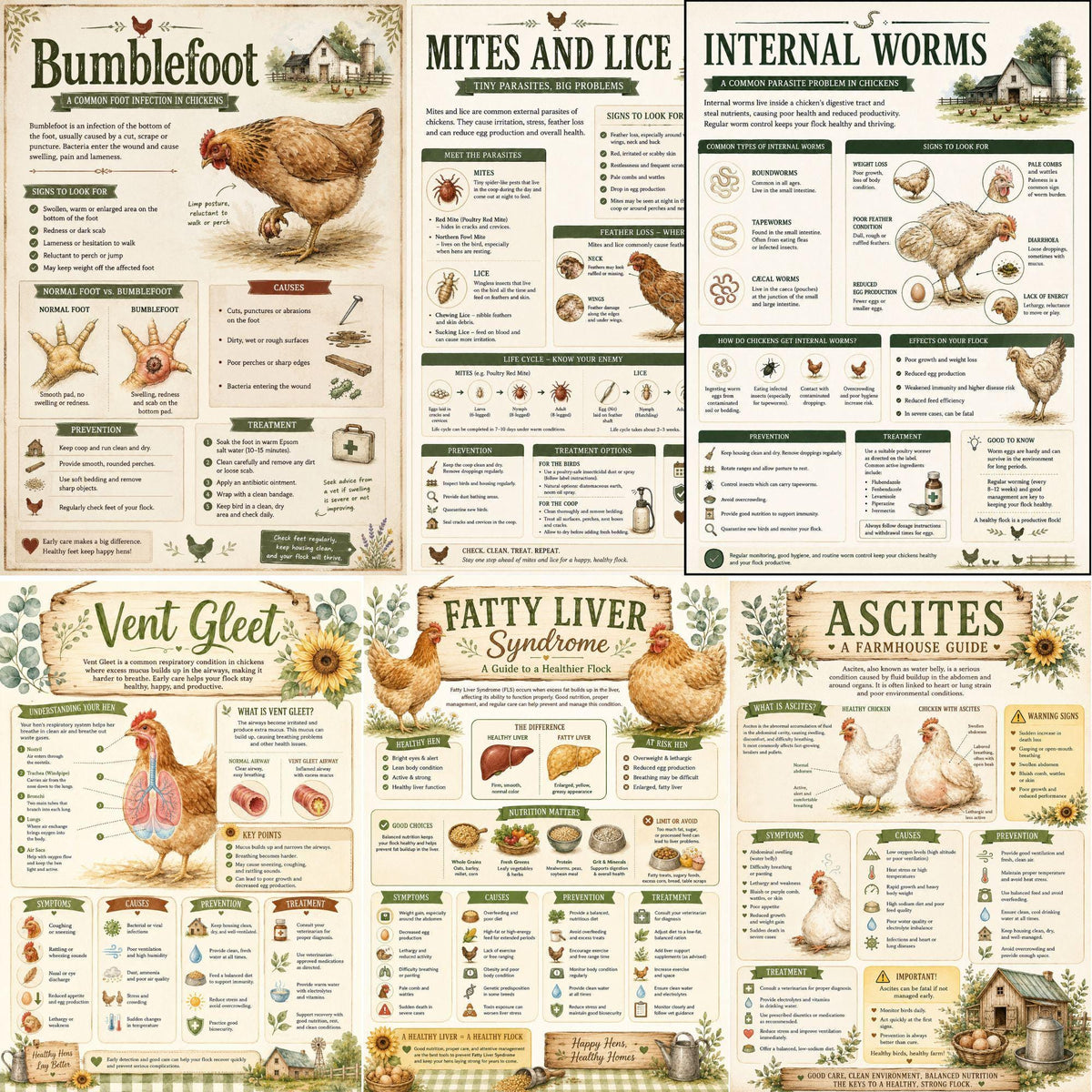 Chicken Disease Guide, 30-Page Printable PDF for Poultry Health