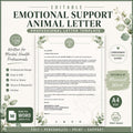 ESA Letter Template, Editable Word Document for Therapists, A4 Mental Health