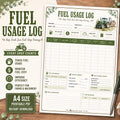 Farm Fuel Log Printable, A4 PDF Equipment Expense Tracker