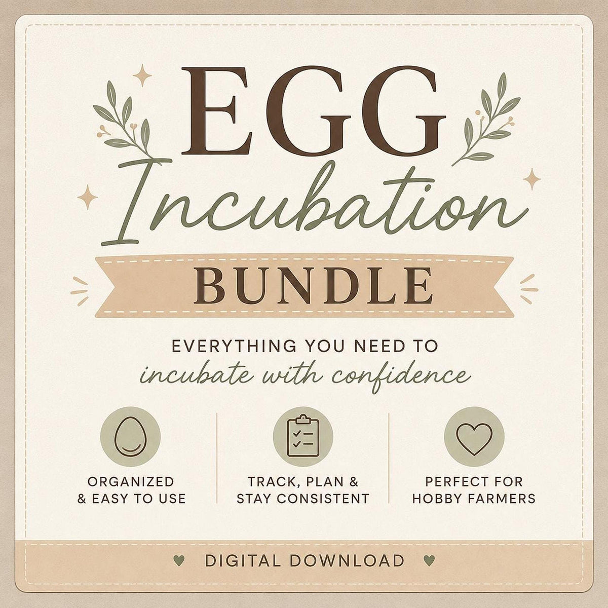 Egg Incubation Bundle, Printable PDF Hatchery Tracker and Guide