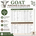 Goat Purchase Log Printable PDF, Sales Record and Profit Tracker