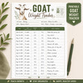 Goat Weight Tracker Printable PDF, Livestock Log with Notes
