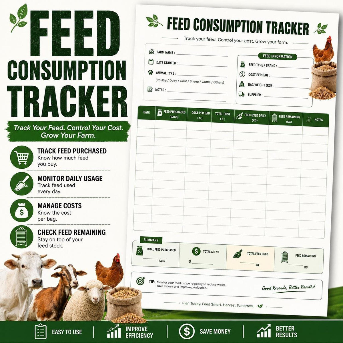 Chicken Health Printable PDF Bundle, Poultry Records and Flock Tracker