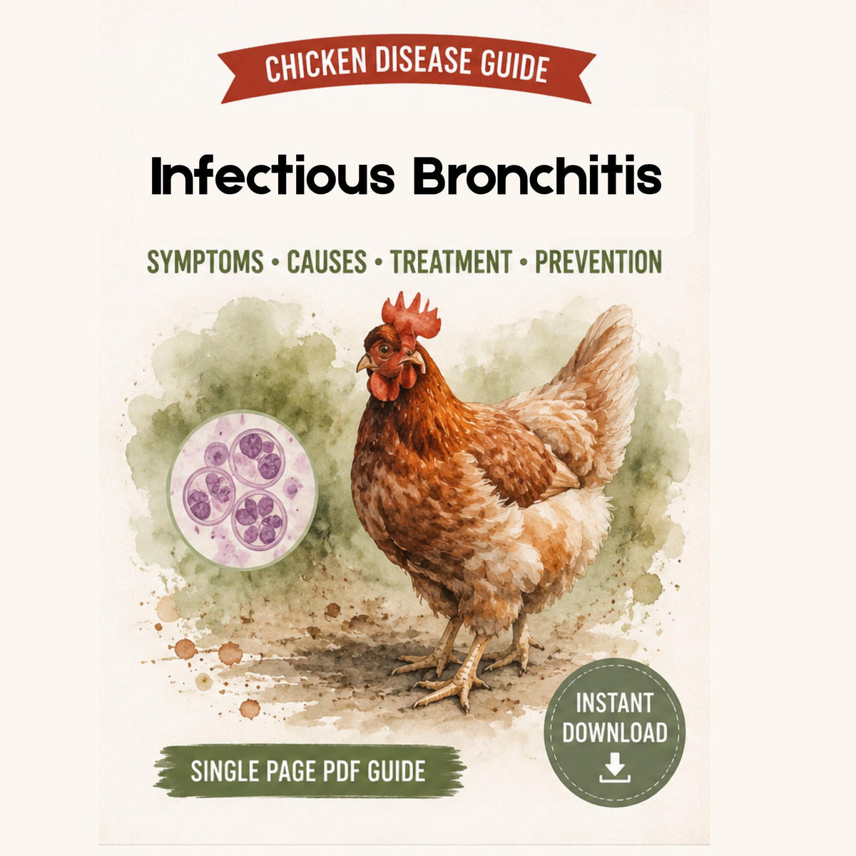 Infectious bronchitis Printable PDF Guide, Chicken Health Symptoms Chart